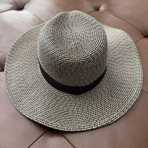 J. Crew Black and Tan Woven Hat